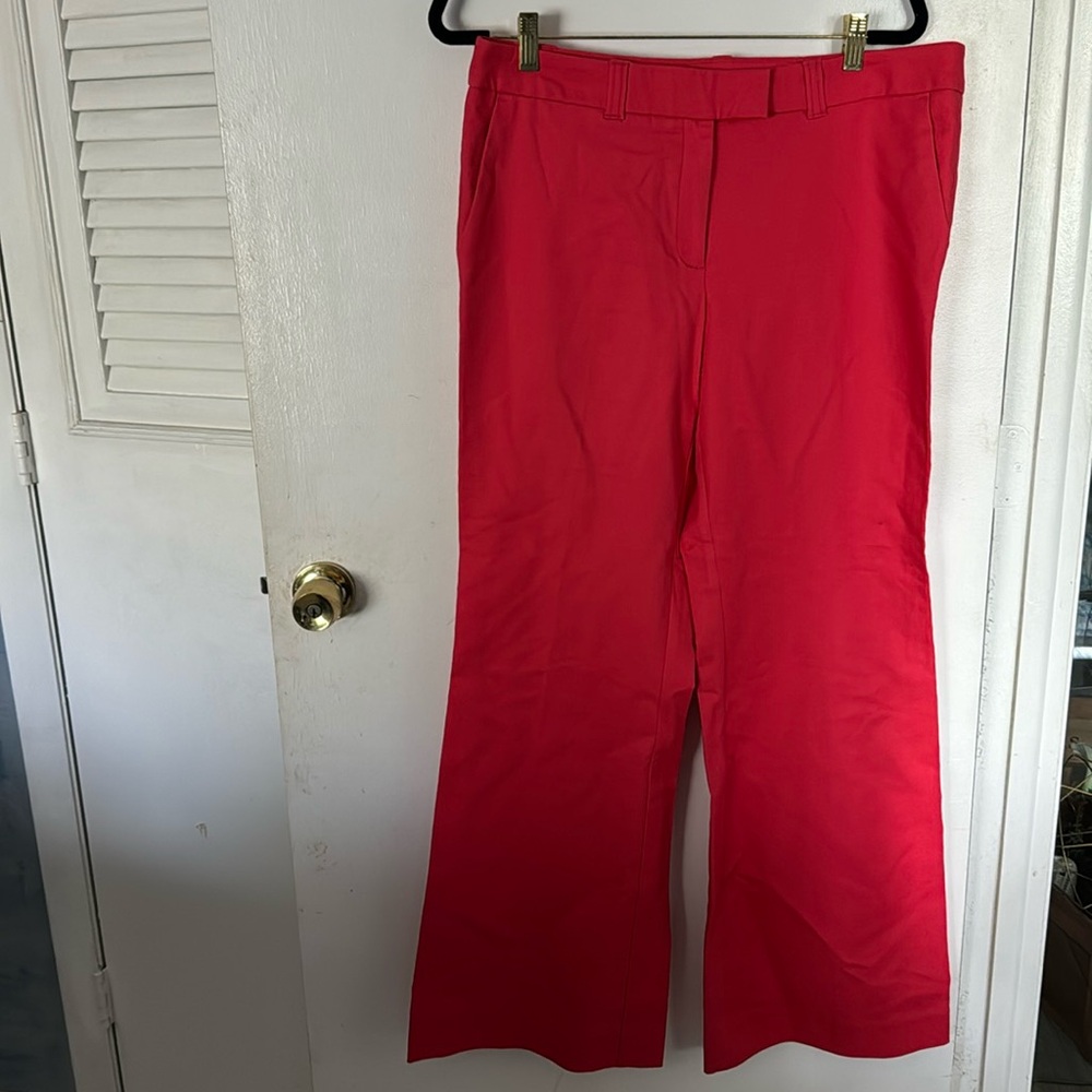Red wide leg pants